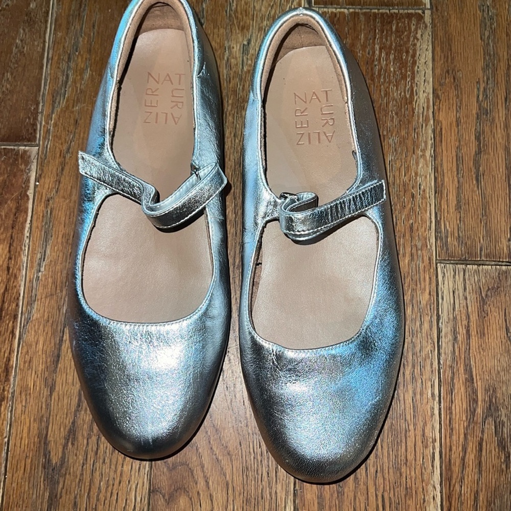 Metallic Silver Ballet Flats